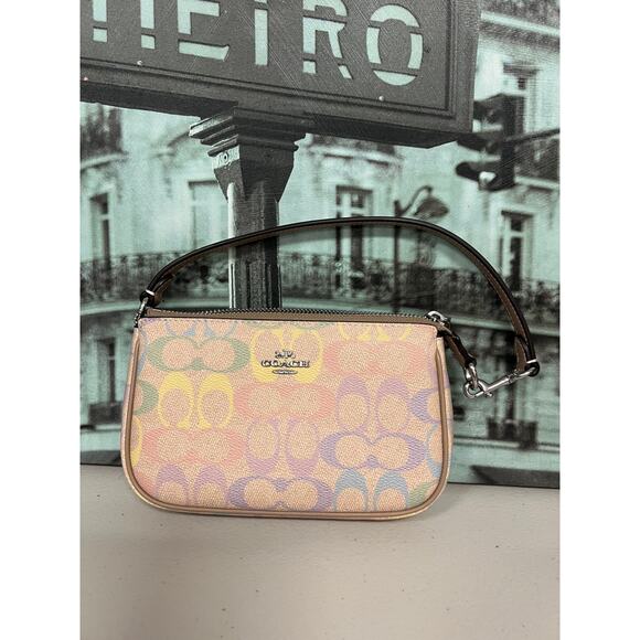 Coach Handbags - Coach CDC38 Nolita 19 In Rainbow Signature Canvas IN Sand Multi